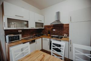 Kuchyň nebo kuchyňský kout v ubytování Apartman Vejama