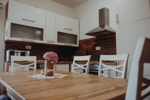 Kuchyň nebo kuchyňský kout v ubytování Apartman Vejama