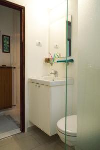 a bathroom with a sink and a toilet at Apartment Vista in Tolmin