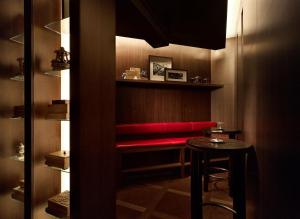 a kitchen with a table and a coffee table at Park Hyatt Seoul in Seoul