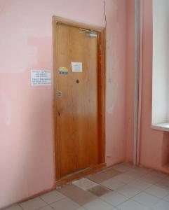 a door that is open in a room at Hostel Golden Gates in Kyiv