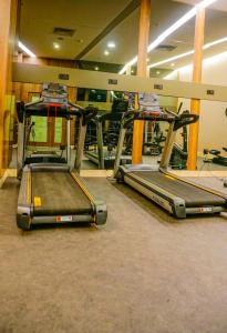 Fitness centrum a/nebo fitness zařízení v ubytování Extenso Hotel