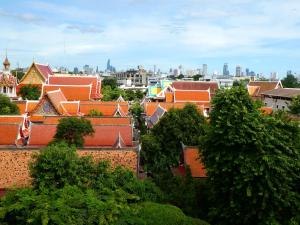Nespecifikovaný výhled na destinaci Bangkok nebo výhled na město při pohledu z hotelu