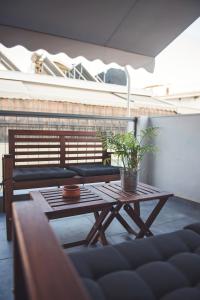 Uma varanda ou terraço em Bedbox Hostel