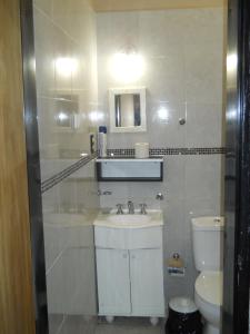 Malargue Style a 100 MTS del Centro في مالارغي: حمام مع حوض ومرحاض
