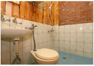 un baño con inodoro y lavabo en 初鹿敦親牧鄰民宿, en Chulu