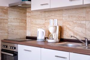 Kuchyň nebo kuchyňský kout v ubytování Apartments Marković