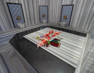 a rendering of a table in a room with windows at Kleopatra Celine Hotel in Alanya