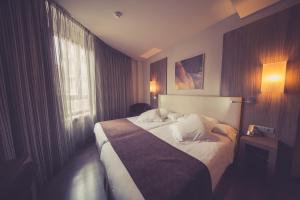 Postel nebo postele na pokoji v ubytování Hotel Aroi Ponferrada