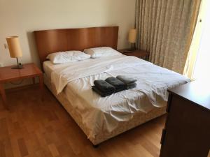 Een bed of bedden in een kamer bij Lagoon suite