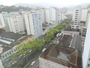 an aerial view of a city with tall buildings at Casablanca Center Hotel in Petrópolis