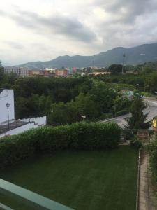 widok na miasto z zielonym dziedzińcem w obiekcie B&B Pozzo dei Desideri w mieście Fisciano