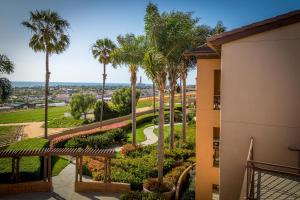 a view from the balcony of a building with palm trees at Grand Pacific Palisades Resort in Carlsbad