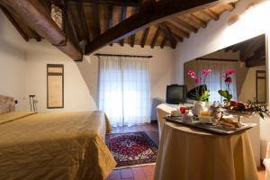 Televízia a/alebo spoločenská miestnosť v ubytovaní Palazzo Loup Hotel