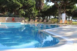 a swimming pool with blue water and chairs and trees at Algarve Luxury Experience - Situated within the Pinecliffs Resort in Albufeira