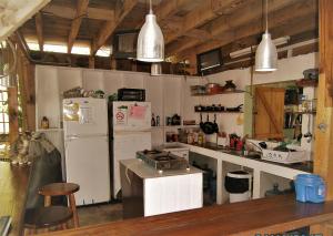 cocina con 2 neveras y encimera en The Funky Dodo Backpackers Hostel en Hopkins