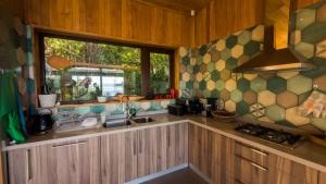 Kuchyň nebo kuchyňský kout v ubytování Casas Martín Pescador, Lago Huillinco, Chiloe