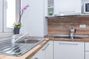 Kuchyň nebo kuchyňský kout v ubytování Apartments Kiara