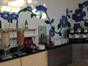 Kuchyň nebo kuchyňský kout v ubytování Hostel Obertrum