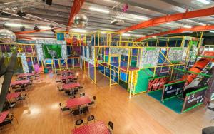 an overhead view of a large indoor playground with tables and chairs at Talbot Hotel Carlow in Carlow