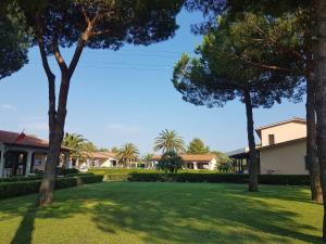 a lawn with trees and houses in the background at Lido Azzurro Residence in Capoliveri
