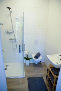 Koupelna v ubytování Apartmány Benešov