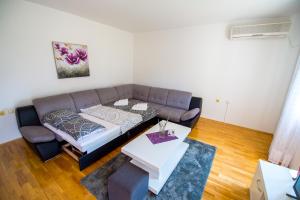 - un salon avec un canapé et une table dans l'établissement Apartman Katarina, à Trebinje