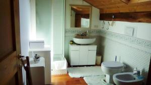 a bathroom with a toilet and a sink at Il pettirosso di Giusvalla in Giusvalla