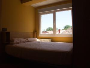 a bedroom with a bed and a window at Jimena in Burgos