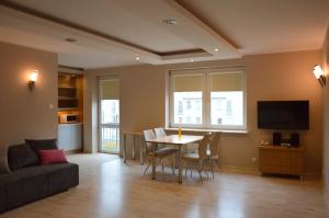 TV a/nebo společenská místnost v ubytování Warsaw Apartments Magnolie