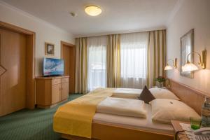 Televízia a/alebo spoločenská miestnosť v ubytovaní Hotel-Garni Jakober
