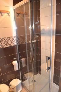 Koupelna v ubytování Auberge du Hérisson