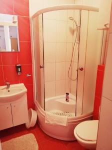Et badeværelse på Apartments Glibo