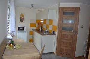 Kuchyň nebo kuchyňský kout v ubytování Apartamenty i pokoje u Kryni