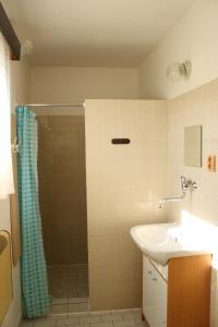 a bathroom with a shower and a sink at Bungalovy a ubytování Ratibořice- Zlíč in Česká Skalice