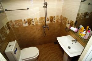 ein Bad mit einem WC und einem Waschbecken in der Unterkunft Airport 4 Season Transit Hotel in Katunayaka