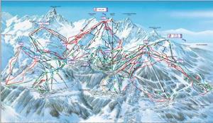 een tekening van een berg met sneeuw erop bij Nogentil in Saint-Bon-Tarentaise