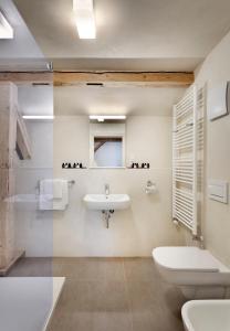 a bathroom with a sink and a toilet at Hotel Kleis in Cvikov
