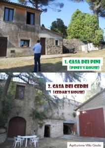 zwei Bilder eines Mannes vor einem Gebäude in der Unterkunft Agriturismo Villa Giada in Valentano