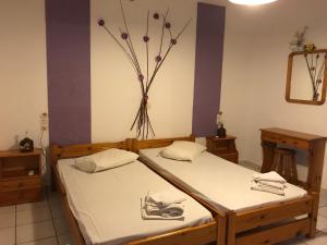 Postel nebo postele na pokoji v ubytování Tholos Rooms