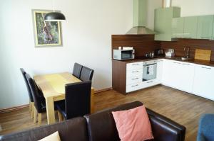 Kuchyň nebo kuchyňský kout v ubytování Apartmány Mary