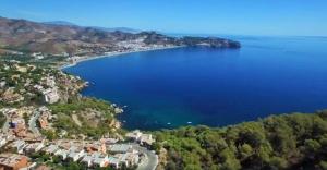 an aerial view of a large body of water at Pension los Verdiales in La Herradura