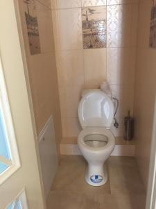 een kleine badkamer met een wit toilet in een kamer bij Апартаменти in Mizhhirya