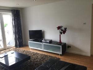 A television and/or entertainment centre at Castlefield Apartment Free Parking