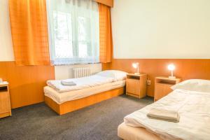 Postel nebo postele na pokoji v ubytování Horský hotel Kozubová