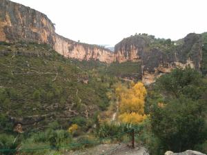 チュリリャにあるCasa Rural La Tia Rosaの崖や木々が茂る渓谷の眺め