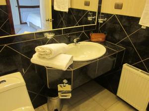 a bathroom with a sink and a toilet at Hotel Encanto del Río in Valdivia +57 photos