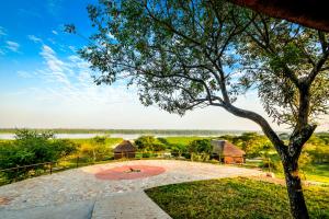 a view of a park with a tree at Twiga Safari Lodge in Murchison Falls National Park