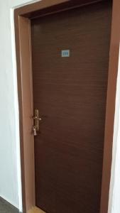 a door with the word exit written on it at Penzión Inštitút in Košice