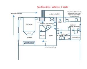 Půdorys ubytování Apartmán Brno Jelenice